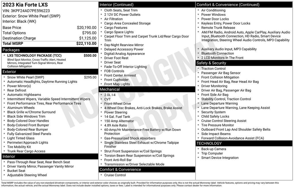 Used 2023 Kia Forte LXS w/ LXS Technology Package image 17