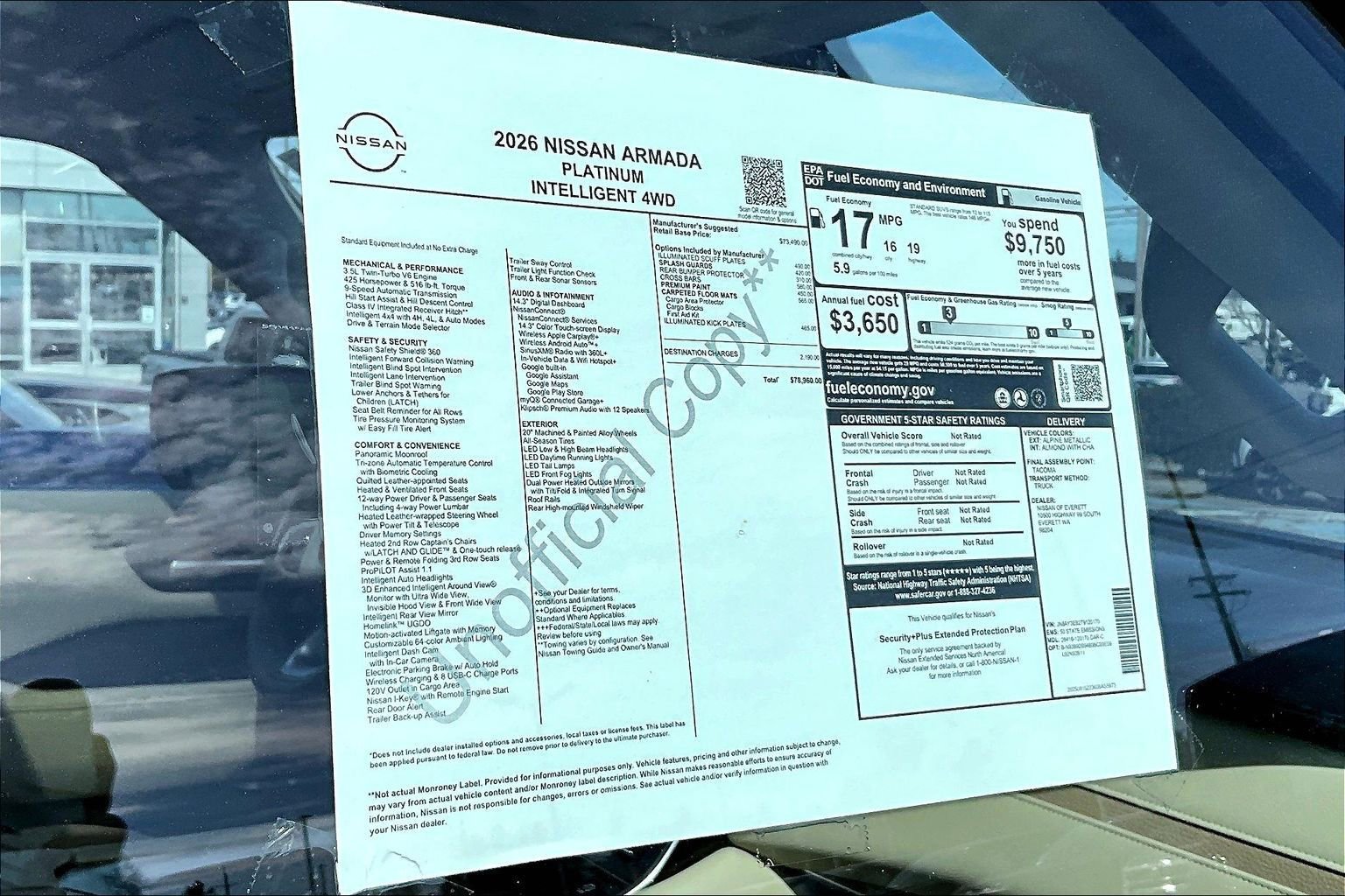 New 2026 Nissan Armada Platinum AWD/4WD image 14