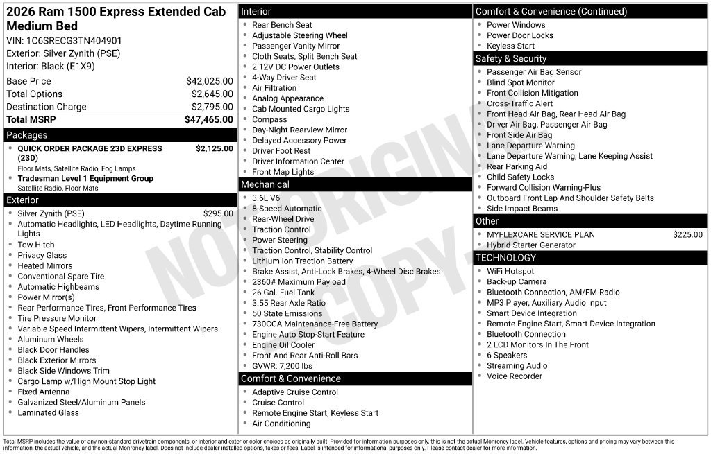 New 2026 RAM 1500 Express RWD image 5