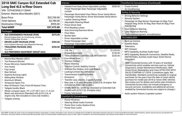 Used 2018 GMC Canyon SLE w/ SLE Convenience Package image 27