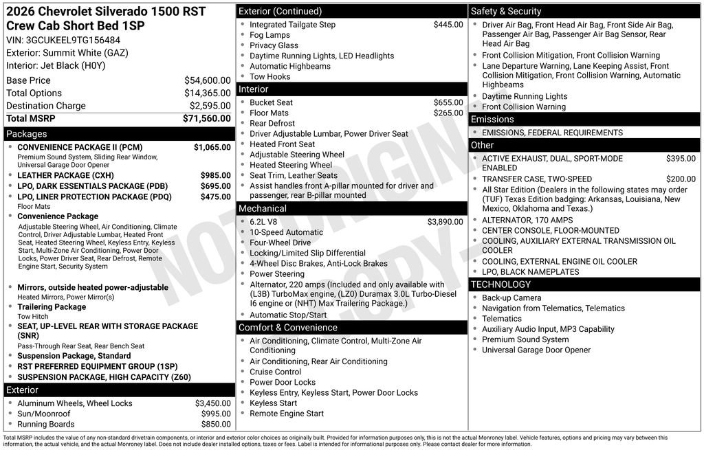 New 2026 Chevrolet Silverado 1500 RST w/ Convenience Package II image 5