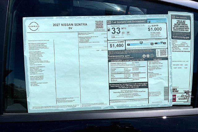 New 2027 Nissan Sentra SV w/ Floor Mat Package FWD image 12