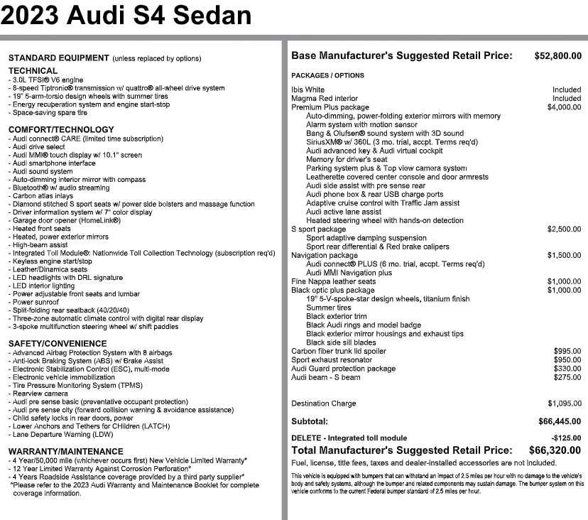 Used 2023 Audi S4 Premium Plus w/ Premium Plus Package AWD/4WD image 3