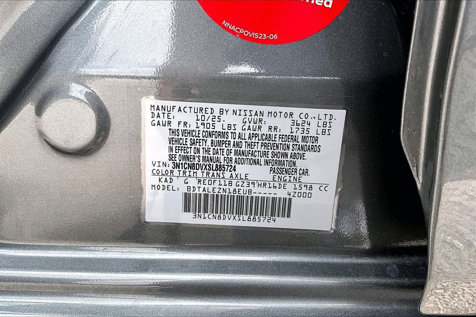 Used 2025 Nissan Versa S w/ Trunk Package FWD image 37