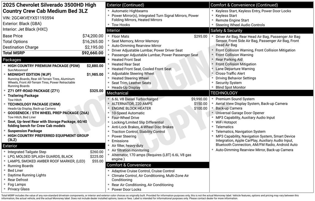 Used 2025 Chevrolet Silverado 3500 High Country w/ High Country Premium Package AWD/4WD image 31