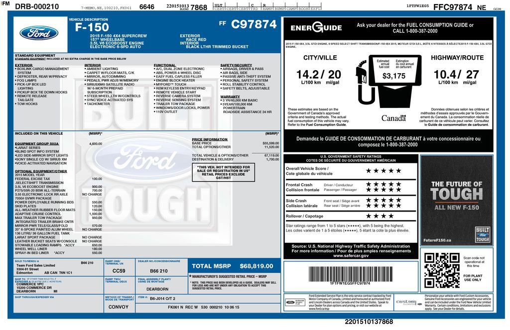 Used 2015 Ford F150 Lariat w/ Equipment Group 502A Luxury image 42