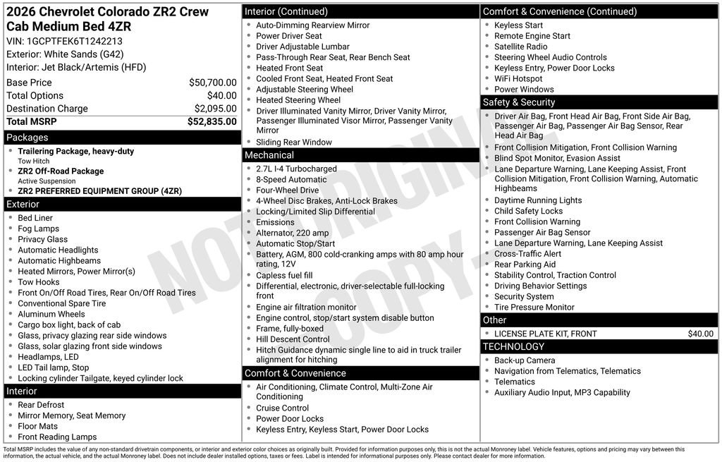 New 2026 Chevrolet Colorado ZR2 AWD/4WD image 6