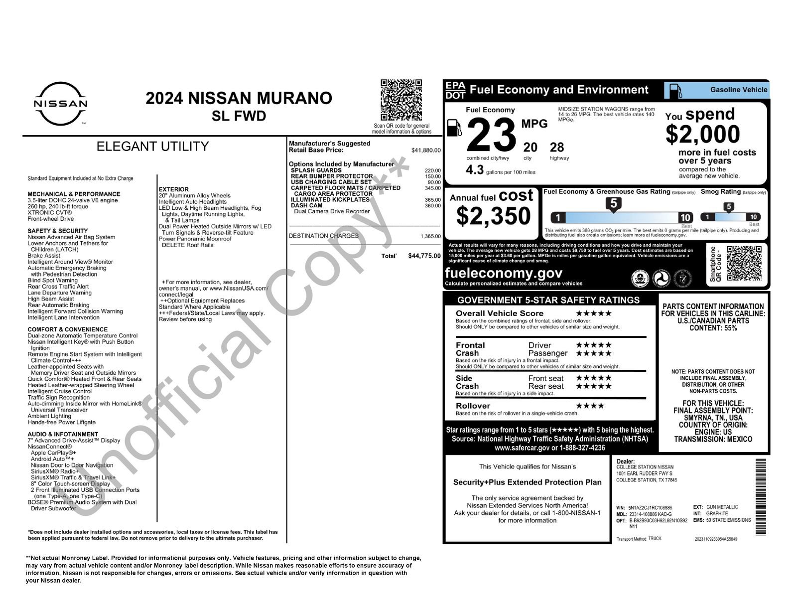 Certified 2024 Nissan Murano SL FWD image 31