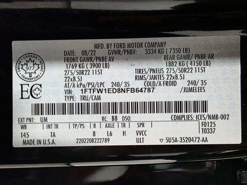 Used 2022 Ford F150 Limited image 50