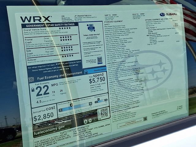 New 2026 Subaru WRX Premium image 20