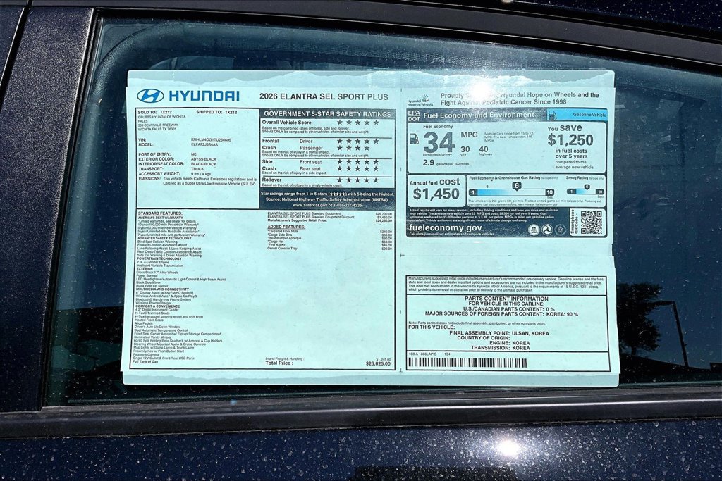New 2026 Hyundai Elantra SEL Sport FWD image 31