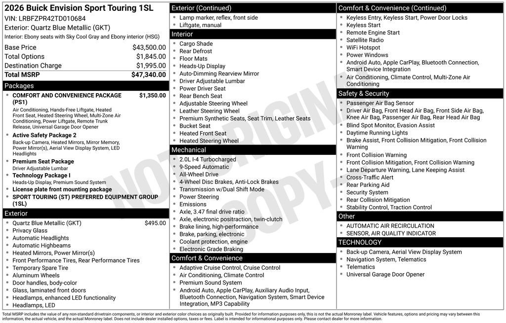 New 2026 Buick Envision Sport Touring AWD/4WD image 6