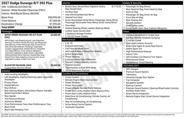 New 2027 Dodge Durango R/T w/ Blacktop Package AWD/4WD image 4