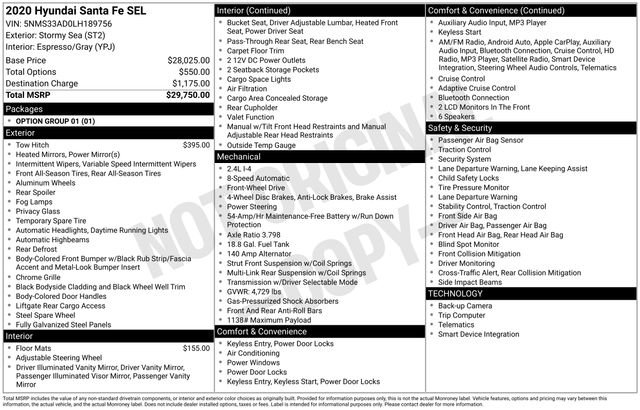Used 2020 Hyundai Santa Fe SEL image 25