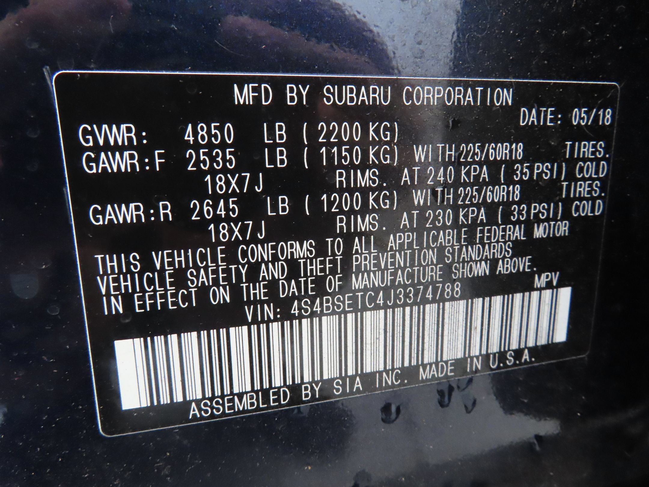 Used 2018 Subaru Outback 3.6R Touring w/ Protection Package #1 AWD/4WD image 27