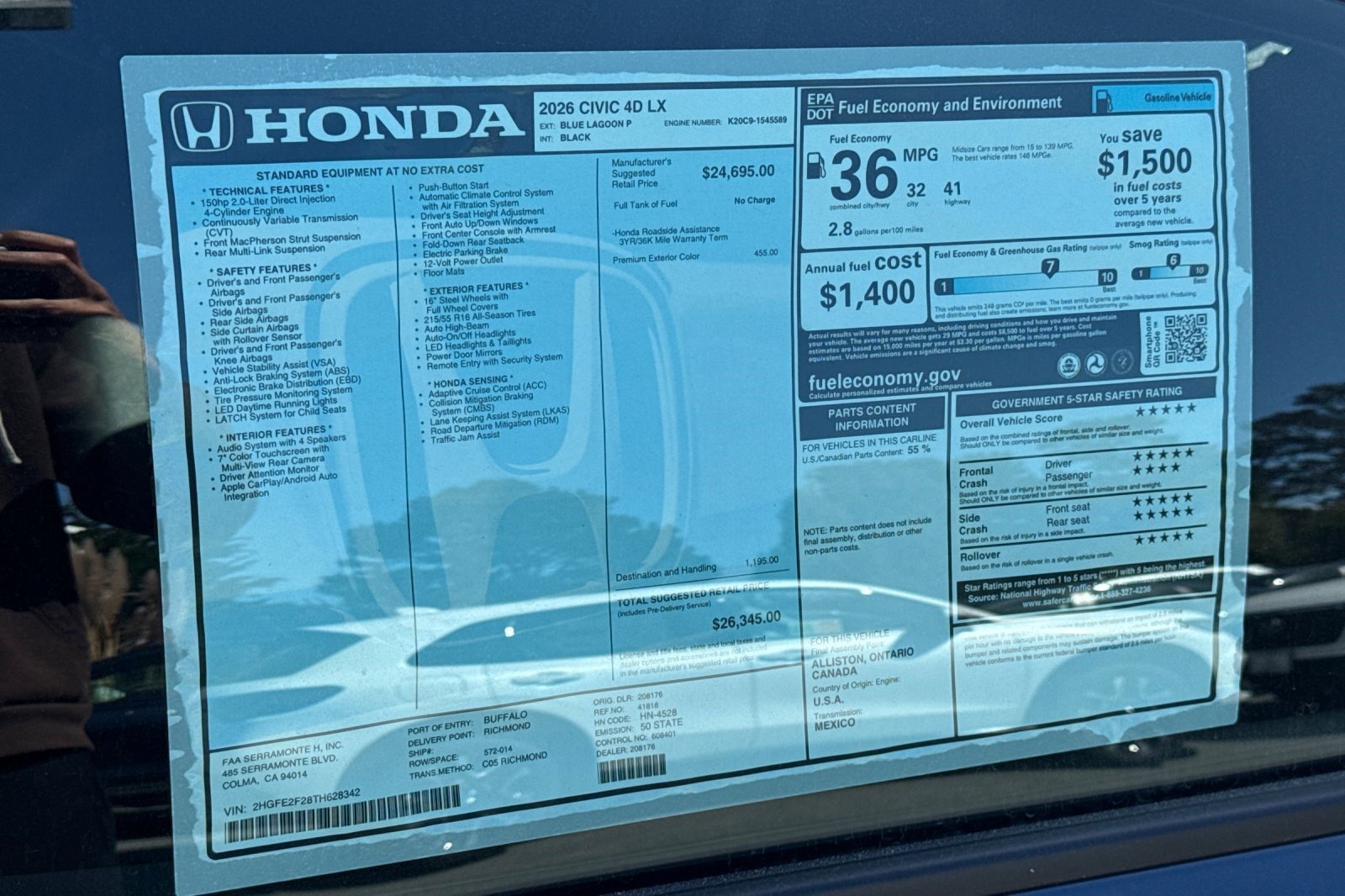New 2026 Honda Civic LX image 31