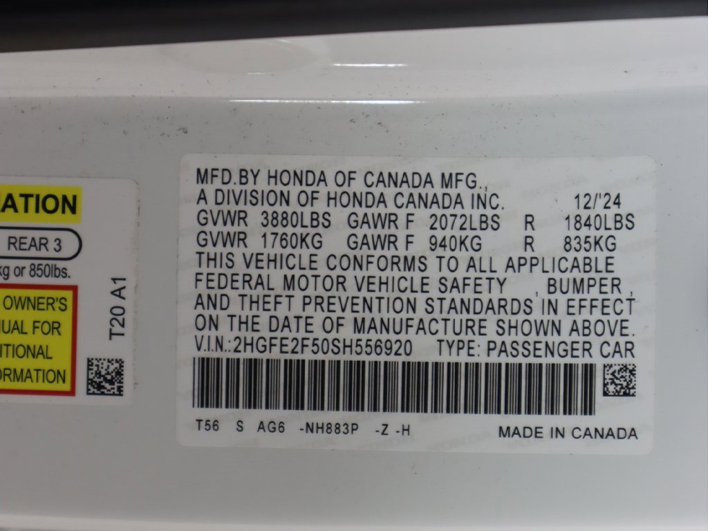 Certified 2025 Honda Civic Sport image 43