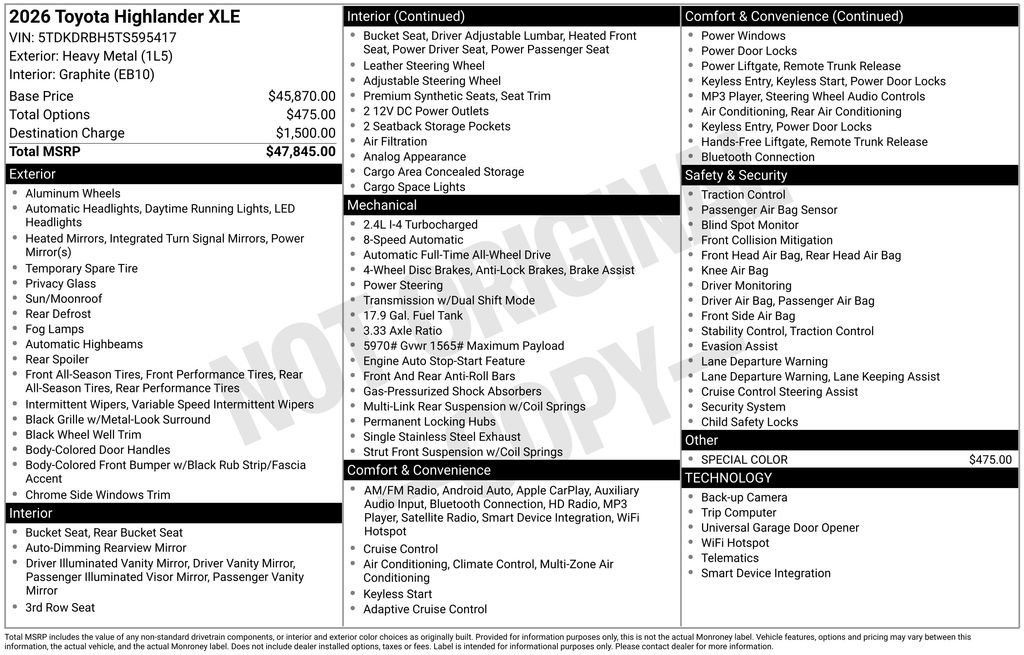 Used 2026 Toyota Highlander XLE image 33