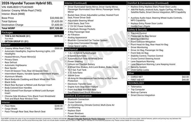 New 2026 Hyundai Tucson SEL w/ Tow & Go Package AWD/4WD image 38