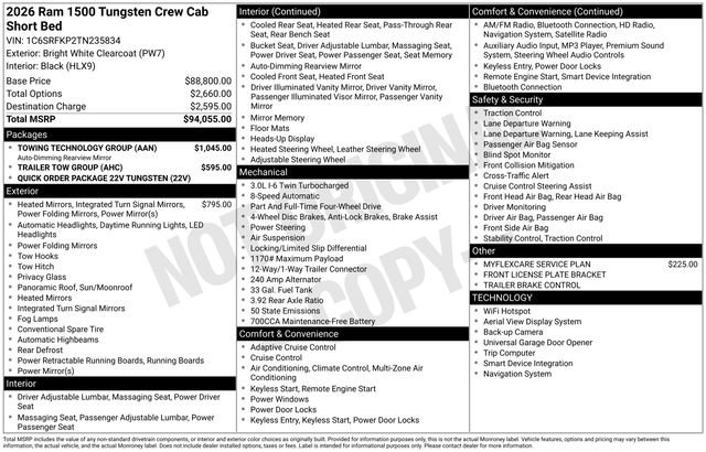 New 2026 RAM 1500 Tungsten w/ Towing Technology Group AWD/4WD image 27