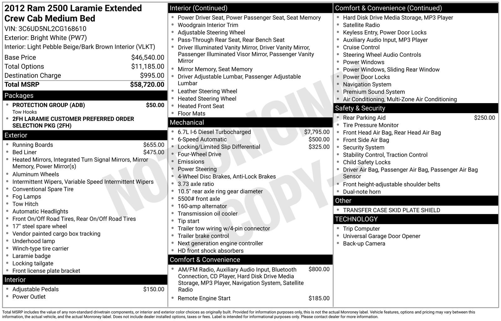 Used 2012 RAM 2500 Laramie w/ Protection Group image 21