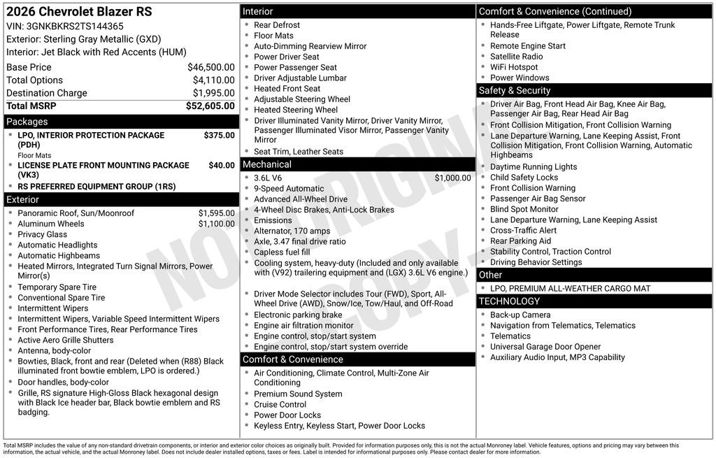 New 2026 Chevrolet Blazer RS AWD/4WD image 6