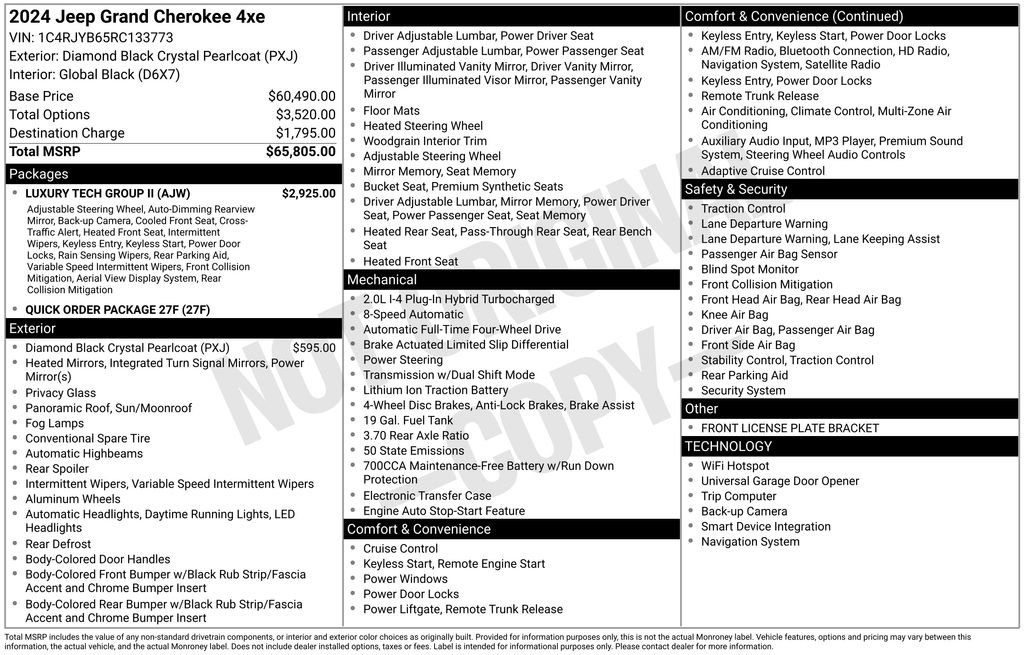 New 2024 Jeep Grand Cherokee Limited 4xe AWD/4WD image 6