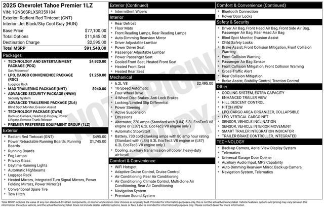 New 2025 Chevrolet Tahoe Premier image 4