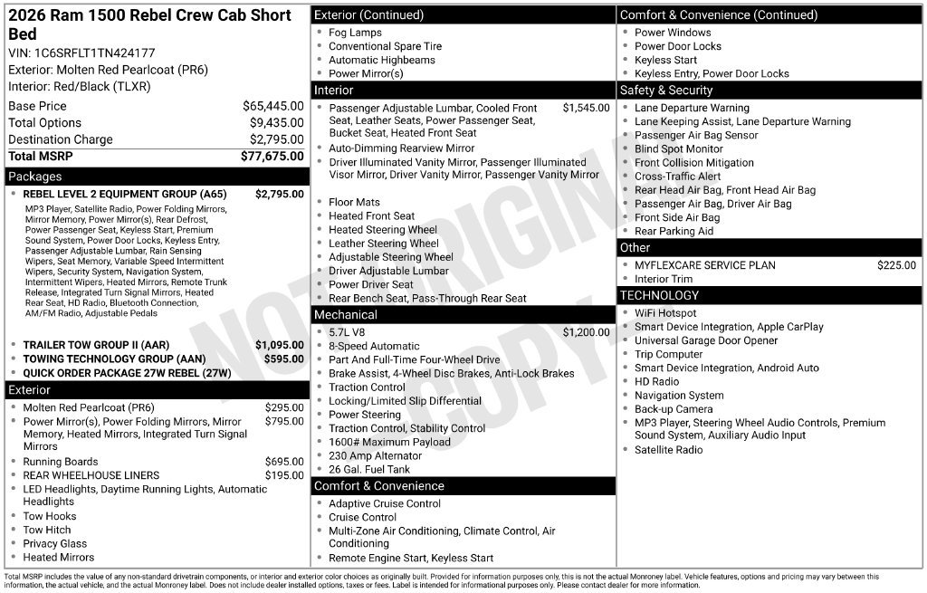New 2026 RAM 1500 Rebel w/ Rebel Level 2 Equipment Group AWD/4WD image 47