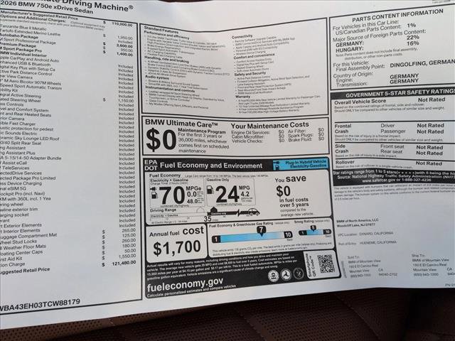 New 2026 BMW 750e xDrive image 19