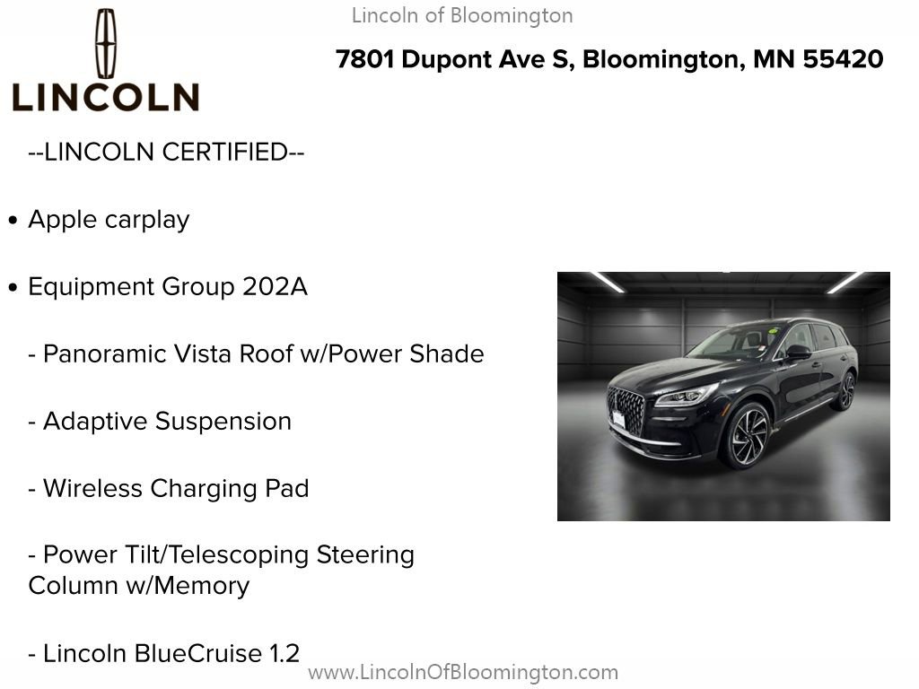 Certified 2023 Lincoln Corsair Reserve w/ Equipment Group 202A image 5