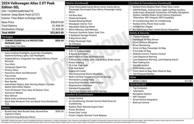 Used 2024 Volkswagen Atlas Peak Edition SEL AWD/4WD image 44