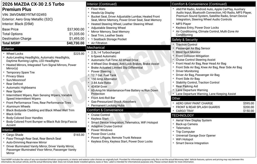 Certified 2026 MAZDA CX-30 2.5 Turbo w/ Premium Plus Pkg AWD/4WD image 35