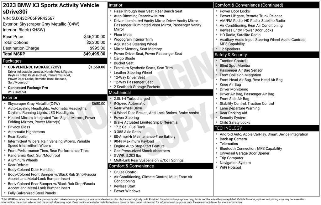 Used 2023 BMW X3 sDrive30i w/ Convenience Package image 6