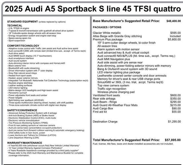 Used 2025 Audi A5 2.0T Premium Plus w/ Premium Plus image 37