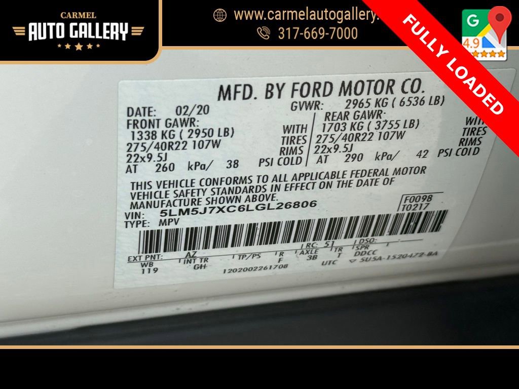 Used 2020 Lincoln Aviator Reserve w/ Equipment Group 202A AWD/4WD image 38