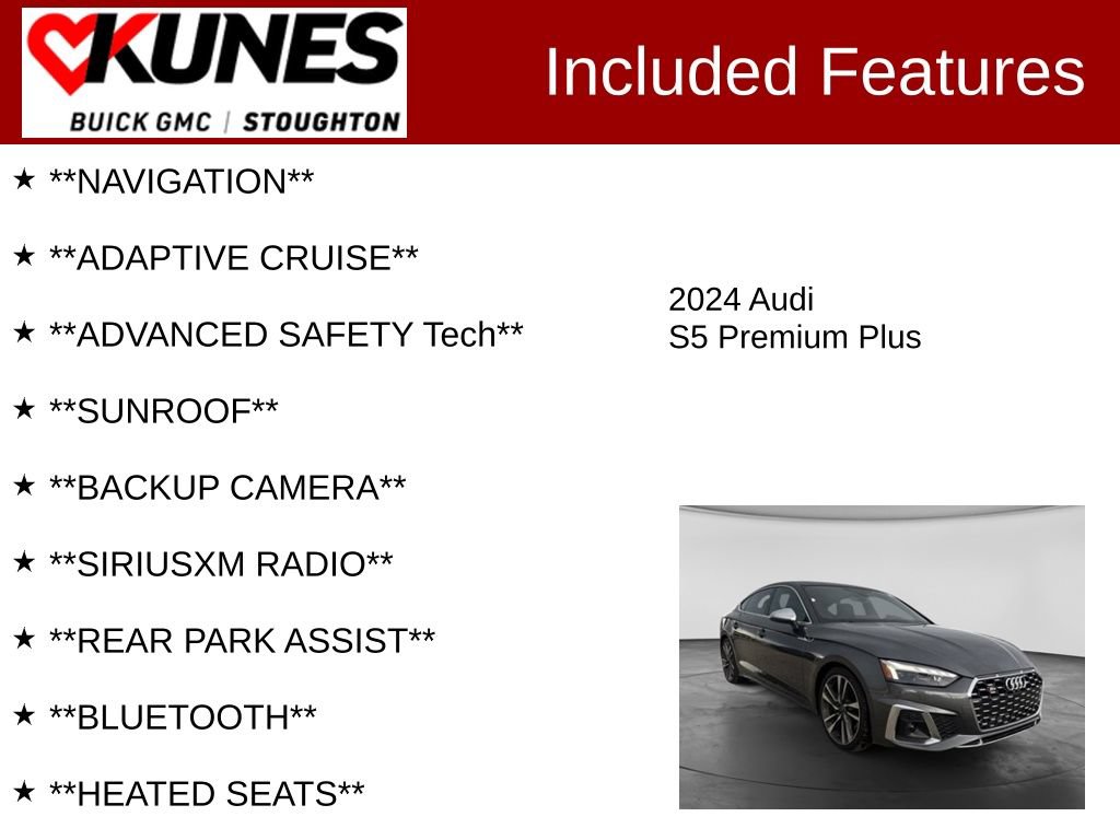 Used 2024 Audi S5 Premium Plus w/ Premium Plus Package AWD/4WD image 2