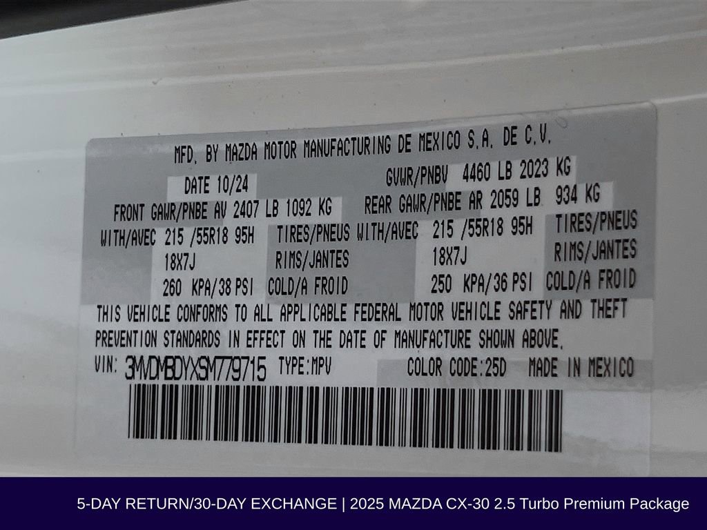 Used 2025 MAZDA CX-30 2.5 Turbo w/ Premium Package image 38