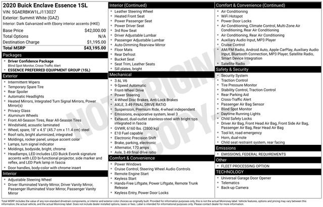 Used 2020 Buick Enclave Essence image 6