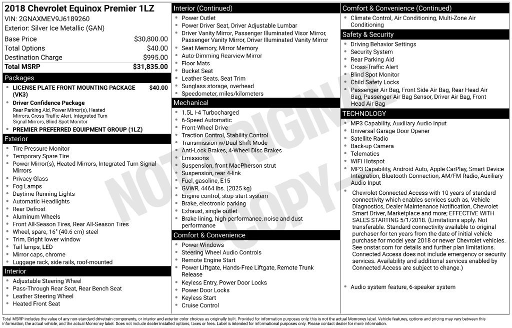 Used 2018 Chevrolet Equinox Premier FWD image 2