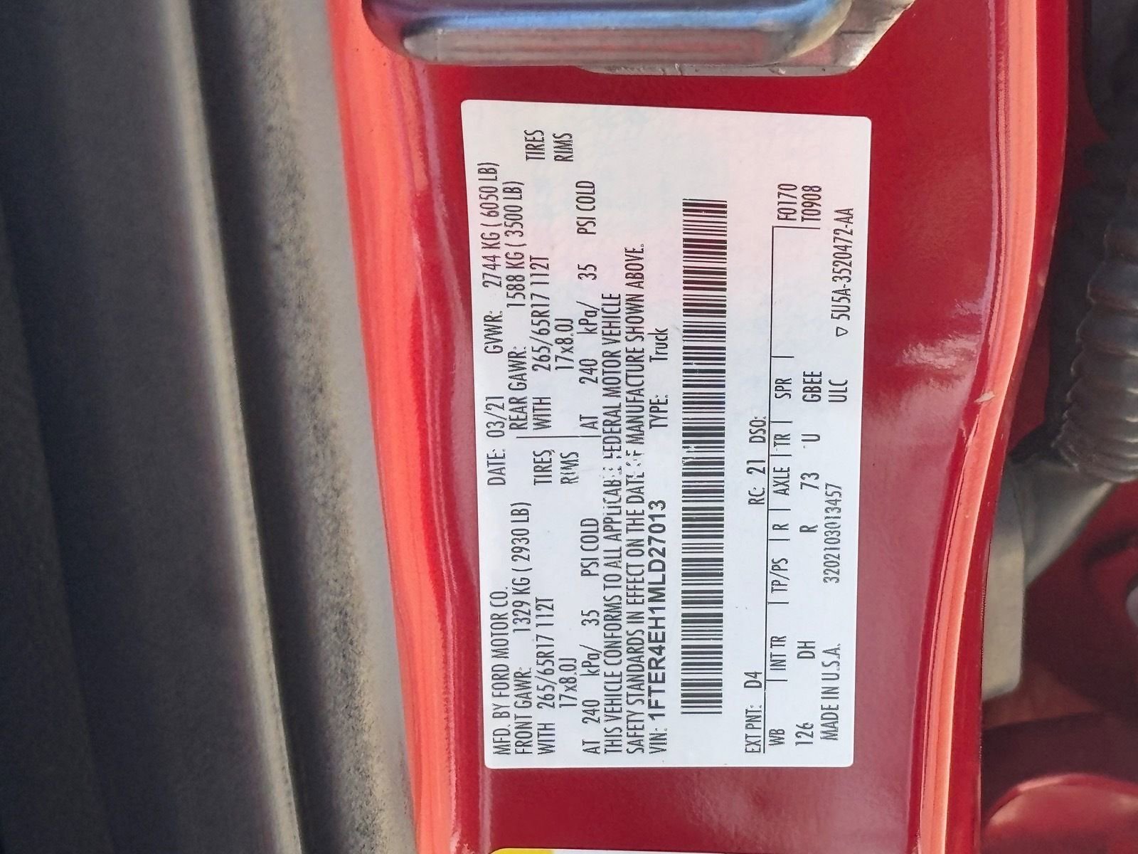 Used 2021 Ford Ranger Lariat w/ Equipment Group 501A High image 29