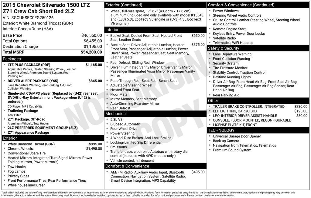 Certified 2015 Chevrolet Silverado 1500 LTZ Z71 w/ LTZ Plus Package image 11