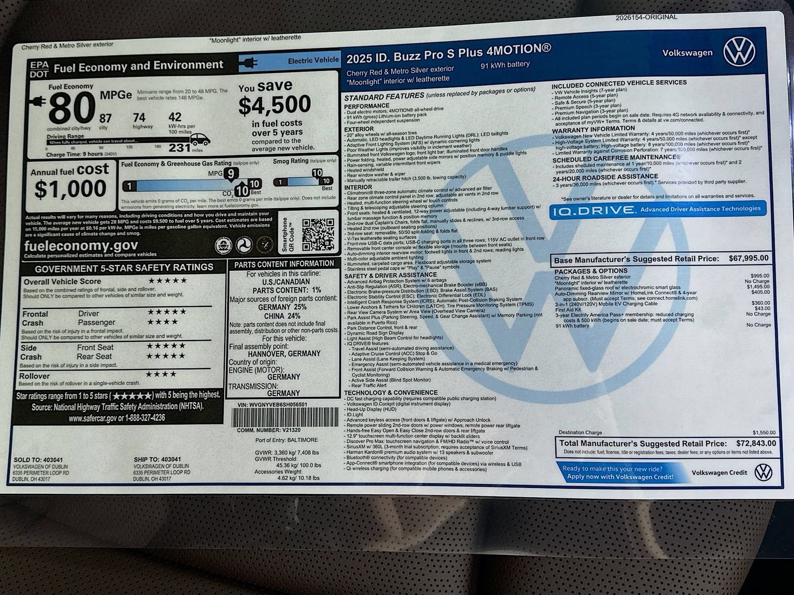 New 2025 Volkswagen ID. Buzz Pro S Plus AWD/4WD image 44