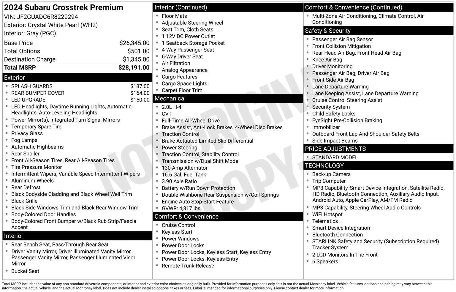 Certified 2024 Subaru Crosstrek 2.0i Premium AWD/4WD image 34