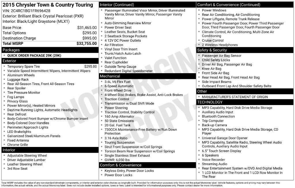 Used 2015 Chrysler Town & Country Touring FWD image 6