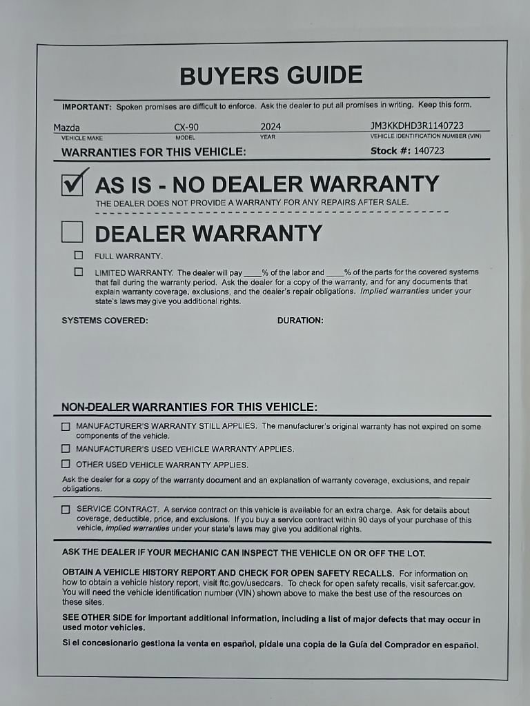 Used 2024 MAZDA CX-90 3.3 Turbo w/ Premium Package image 31