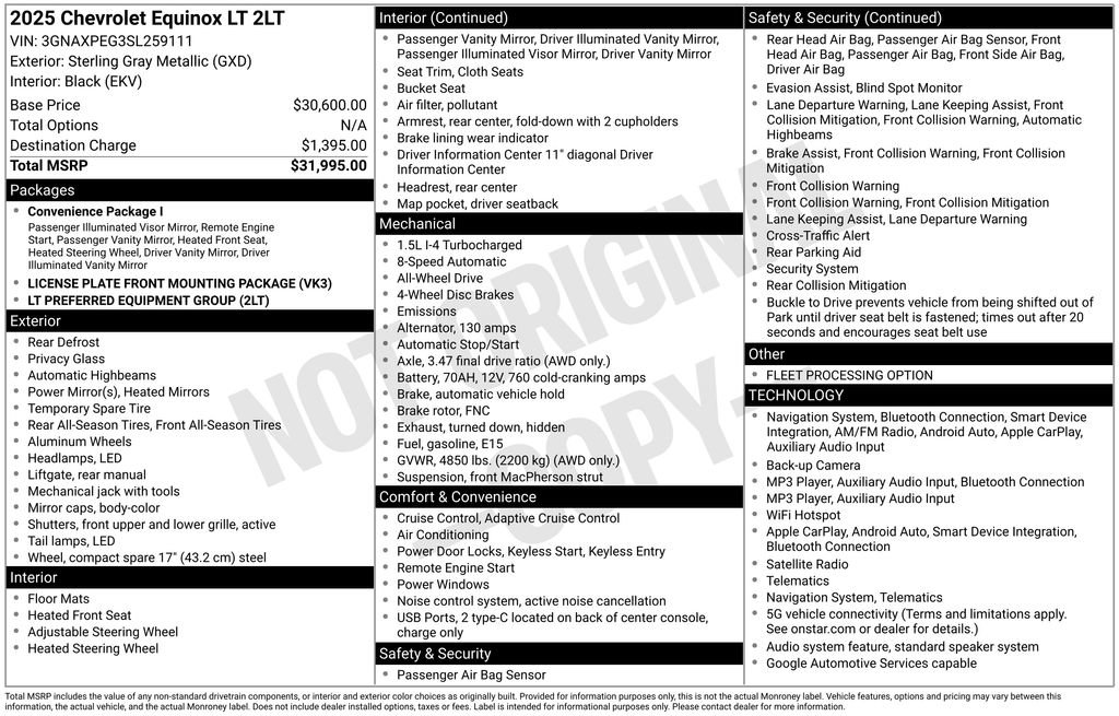 Used 2025 Chevrolet Equinox LT AWD/4WD image 40