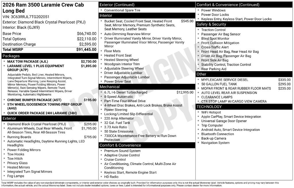 New 2026 RAM 3500 Laramie w/ Max Tow Package AWD/4WD image 5