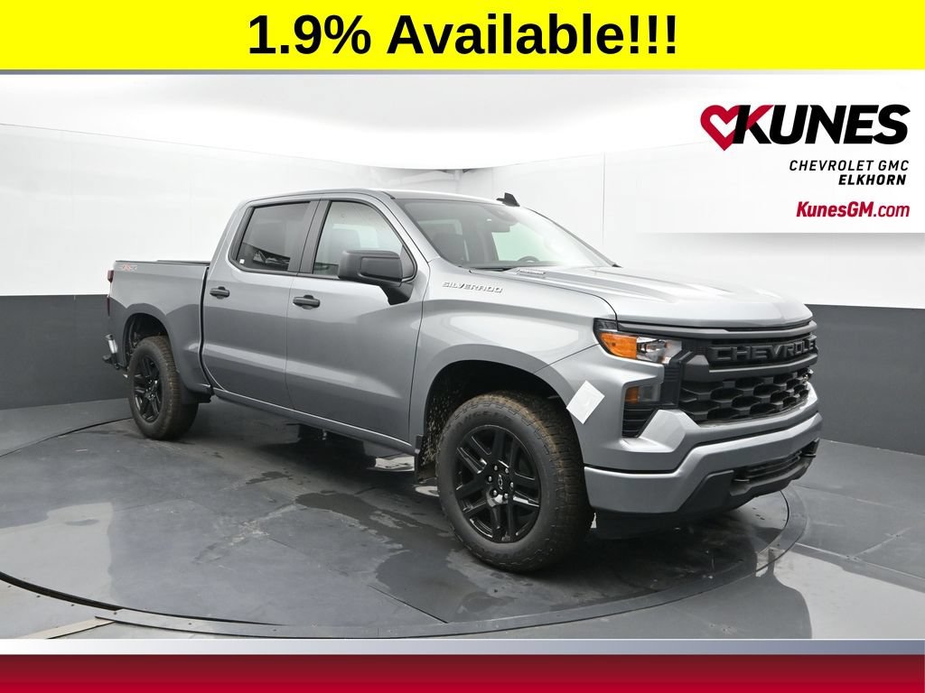 New 2026 Chevrolet Silverado 1500 Custom w/ Turbomax Blackout Package AWD/4WD image 1