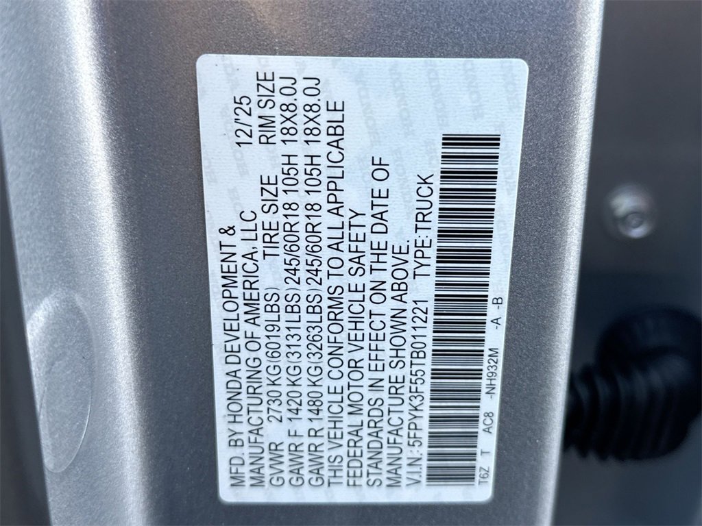 New 2026 Honda Ridgeline RTL image 26